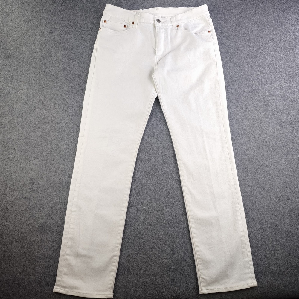 Levis 511 Jeans Women's 31x30 White Denim Stretch Straight Leg